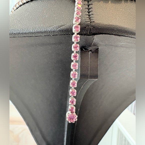 Vintage 50s Elegant Pink Crystal Necklace. - Picture 4 of 6